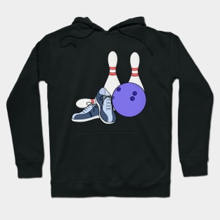 Pins ball and shoes for bowling Hoodie